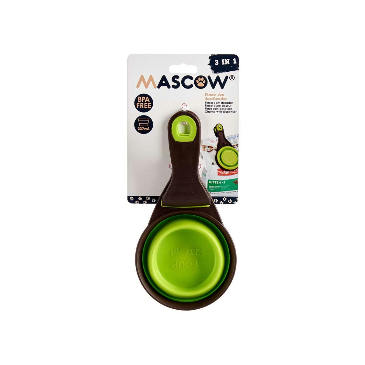 Cuchara medidora Mascow Verde Gris 237 ml 3 en 1